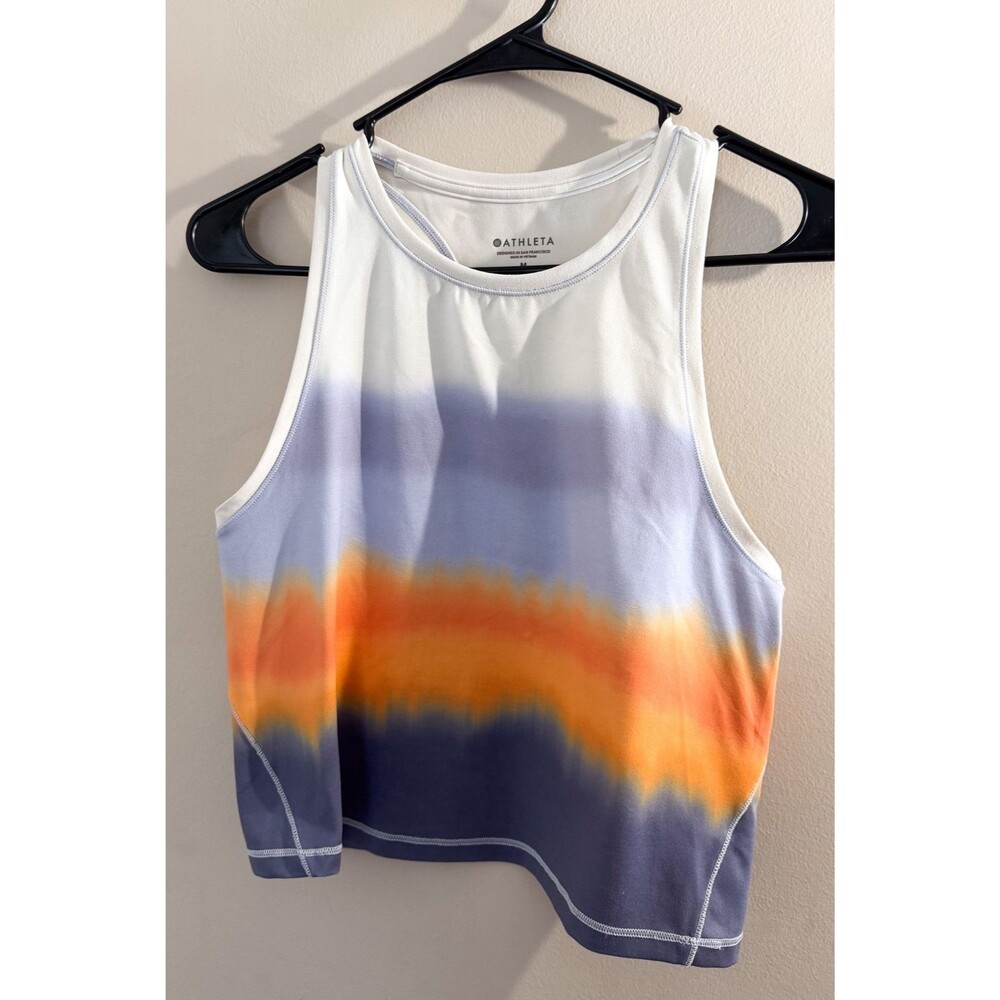 Athleta Ombre Racerback Tank Top Womens Medium Athletic Crop Yoga Workout